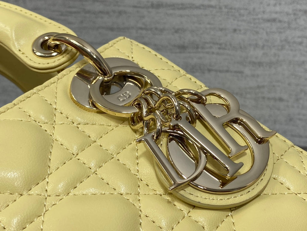 Mini Lady Dior Bag M0505 Light Yellow Cannage Lambskin - Default Title - View 4