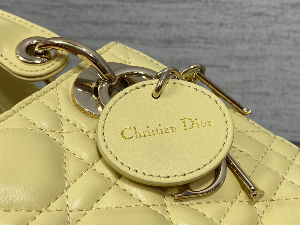 Mini Lady Dior Bag M0505 Light Yellow Cannage Lambskin - Default Title - View 5