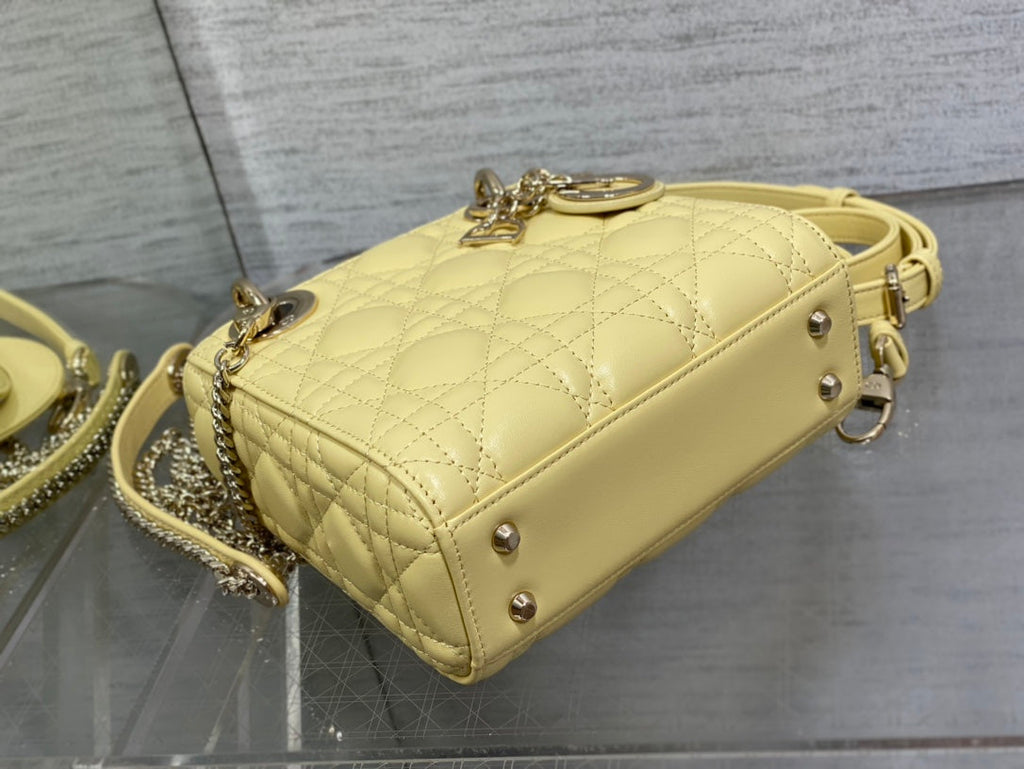 Mini Lady Dior Bag M0505 Light Yellow Cannage Lambskin - Default Title - View 8