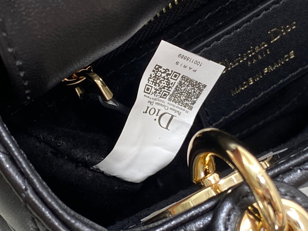 Mini Lady Dior Bag M0505 Black Cannage Lambskin - Default Title - View 10