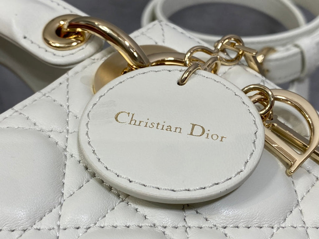 Mini Lady Dior Bag M0505 White Cannage Lambskin - Default Title - View 6