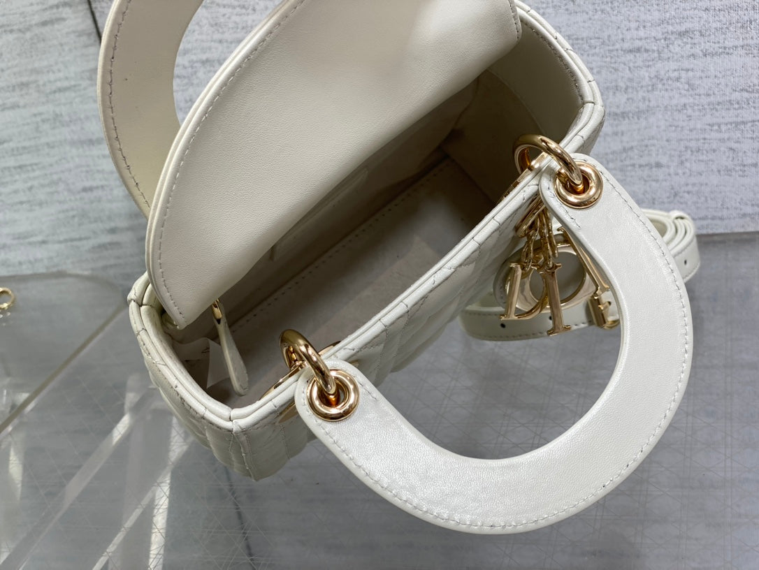 Mini Lady Dior Bag M0505 White Cannage Lambskin - Default Title - View 8