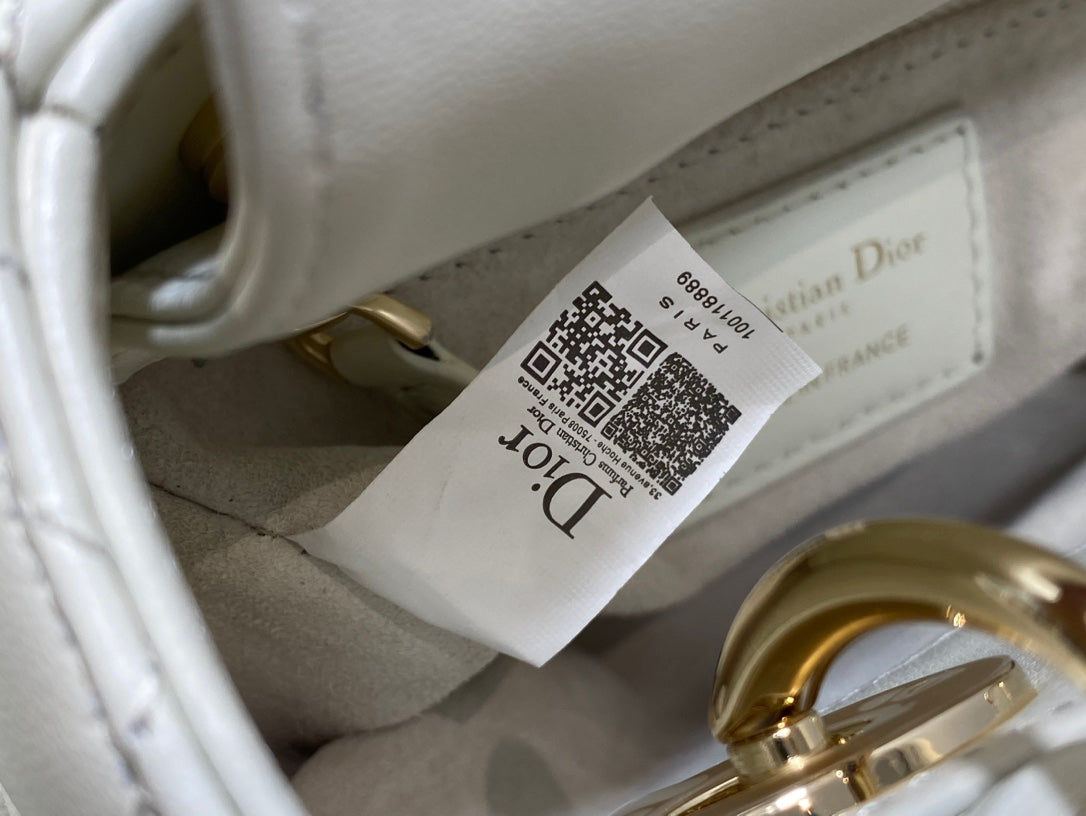 Mini Lady Dior Bag M0505 White Cannage Lambskin - Default Title - View 10