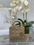 Mini Lady Dior Bag M0505 Apricot Cannage Lambskin - Default Title - View 1