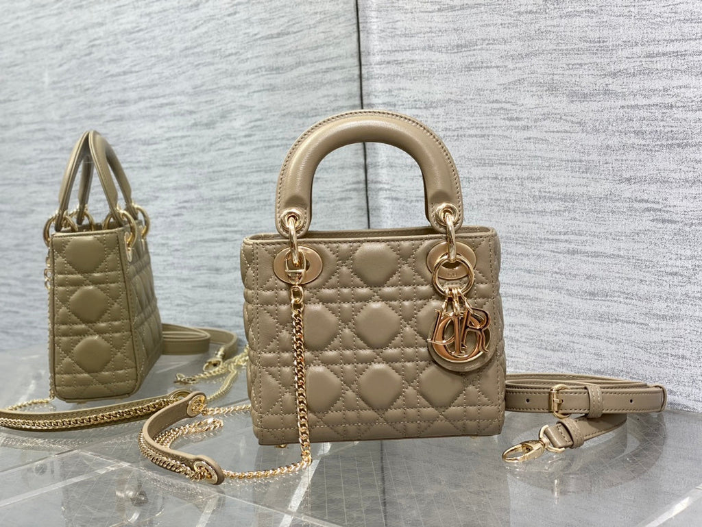 Mini Lady Dior Bag M0505 Apricot Cannage Lambskin - Default Title - View 2