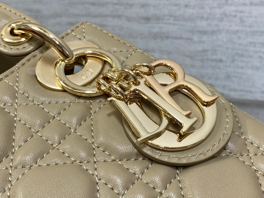 Mini Lady Dior Bag M0505 Apricot Cannage Lambskin - Default Title - View 9