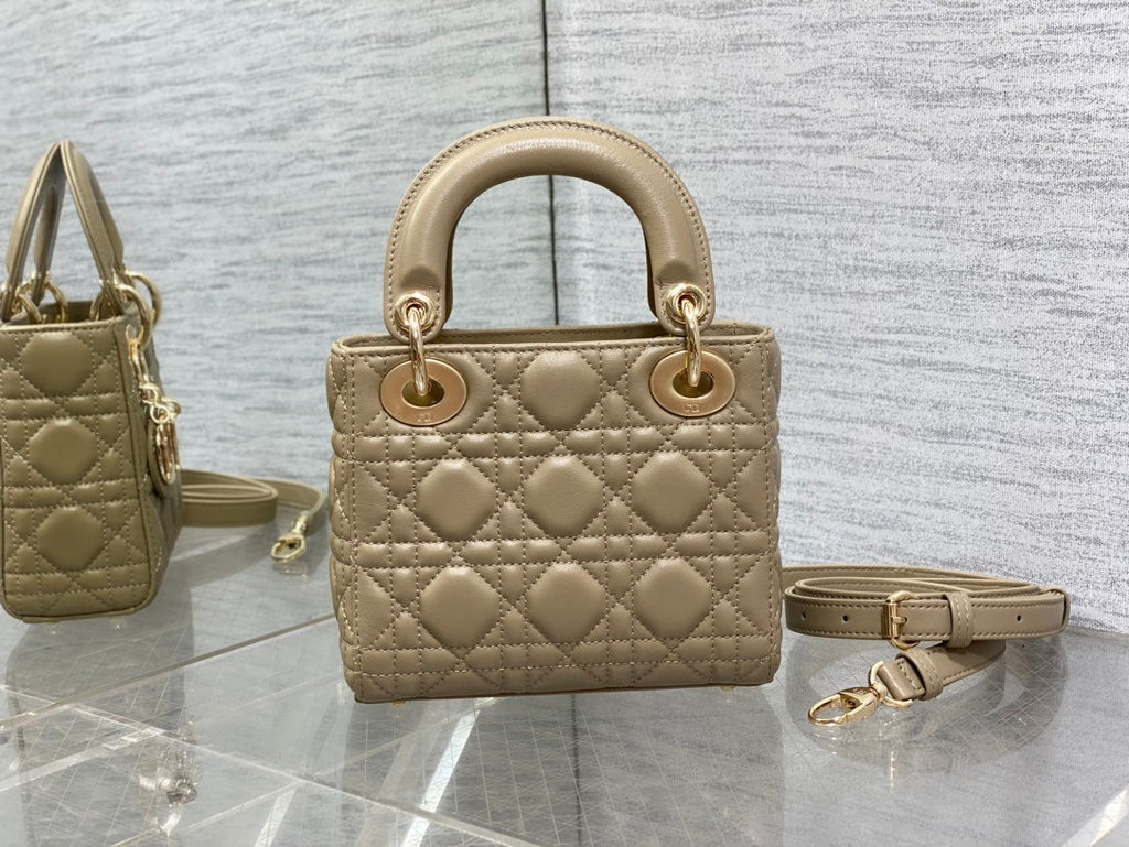Mini Lady Dior Bag M0505 Apricot Cannage Lambskin - Default Title - View 3