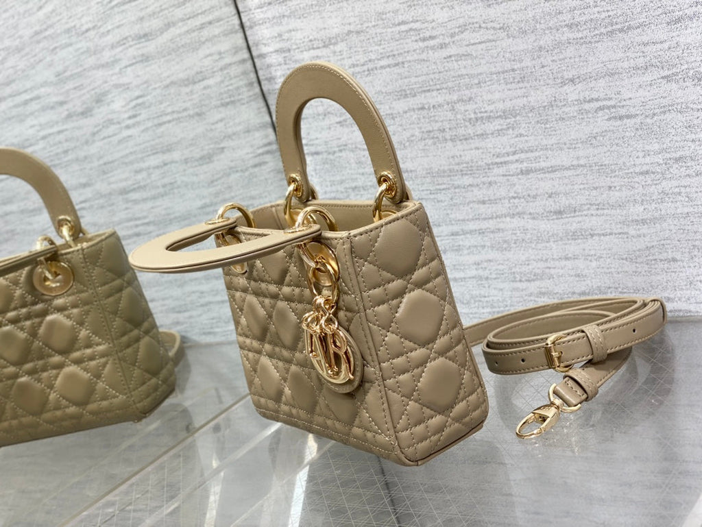 Mini Lady Dior Bag M0505 Apricot Cannage Lambskin - Default Title - View 4