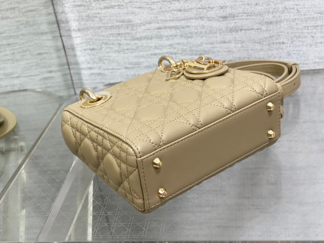 Mini Lady Dior Bag M0505 Apricot Cannage Lambskin - Default Title - View 5