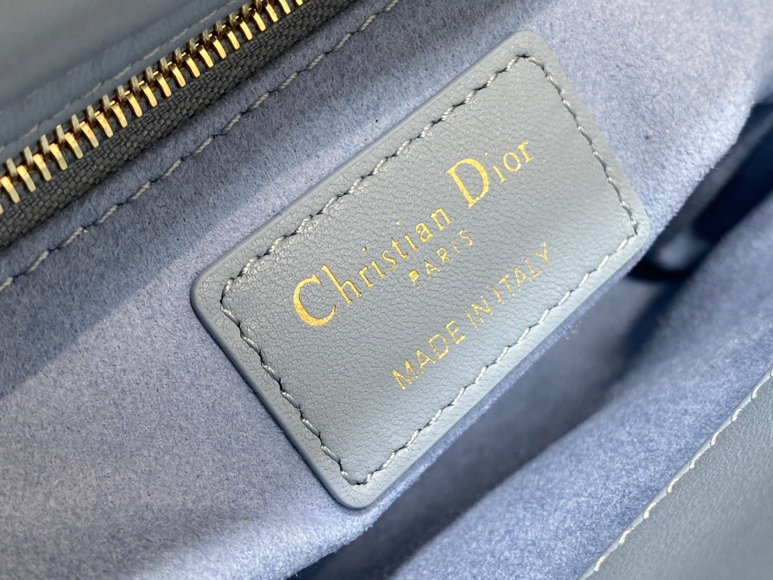 Mini Lady Dior Bag M0505 Blue Gray Cannage Lambskin - Default Title - View 10