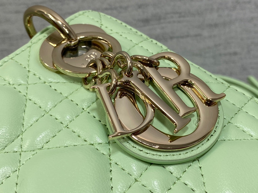 Mini Lady Dior Bag M0505 Light Green Cannage Lambskin - Default Title - View 4