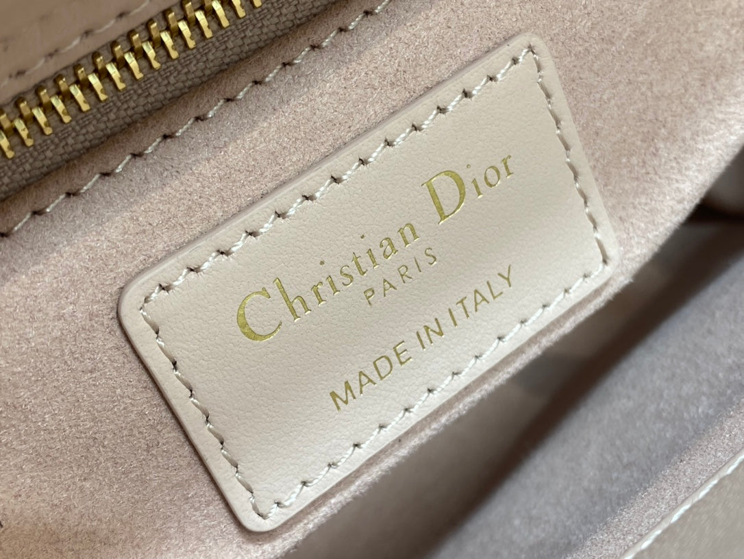 Mini Lady Dior Bag M0505 Pink White Cannage Lambskin - Default Title - View 10