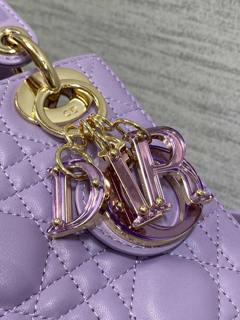 Mini Lady Dior Bag M0505 Purple Cannage Lambskin - Default Title - View 8