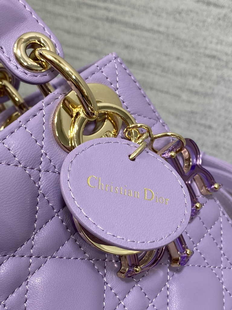 Mini Lady Dior Bag M0505 Purple Cannage Lambskin - Default Title - View 10