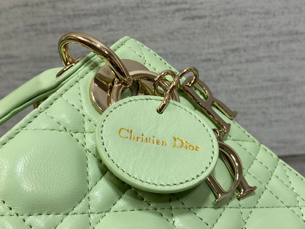 Mini Lady Dior Bag M0505 Light Green Cannage Lambskin - Default Title - View 5