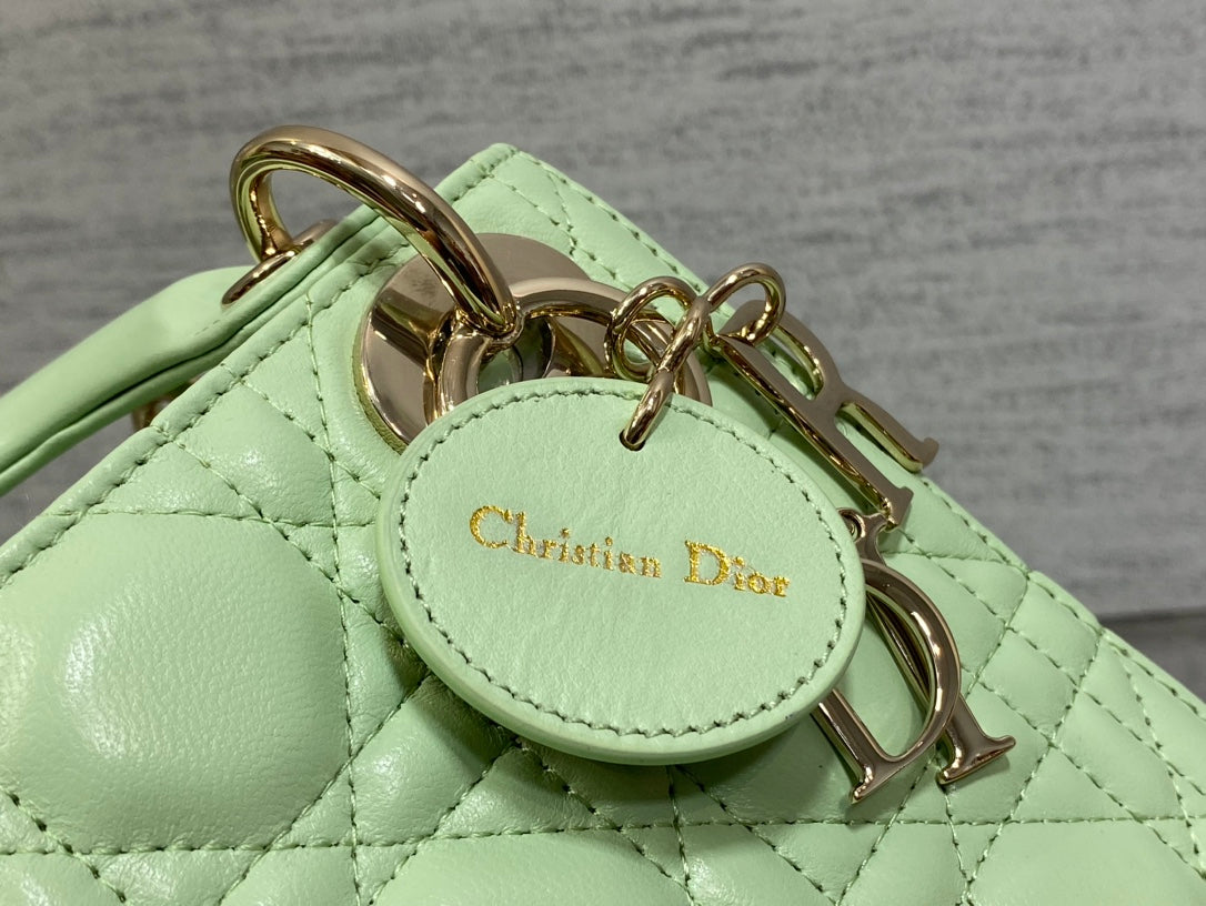 Mini Lady Dior Bag M0505 Light Green Cannage Lambskin - Default Title - View 5