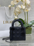 Mini Lady Dior Bag M0505 Black Ultramatte Cannage Calfskin - Default Title - View 1