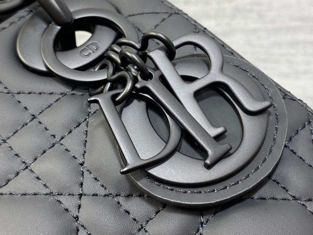 Mini Lady Dior Bag M0505 Black Ultramatte Cannage Calfskin - Default Title - View 4