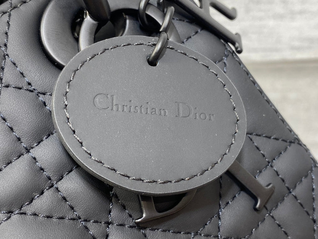 Mini Lady Dior Bag M0505 Black Ultramatte Cannage Calfskin - Default Title - View 5