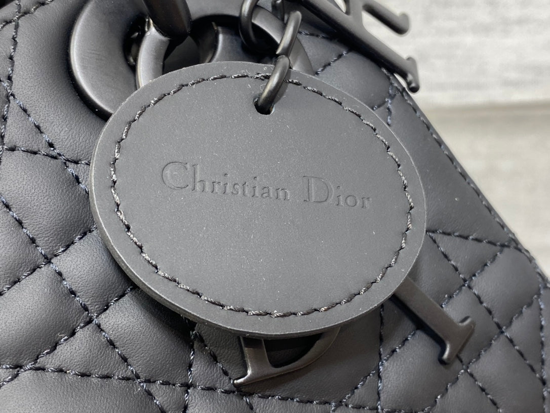 Mini Lady Dior Bag M0505 Black Ultramatte Cannage Calfskin - Default Title - View 5