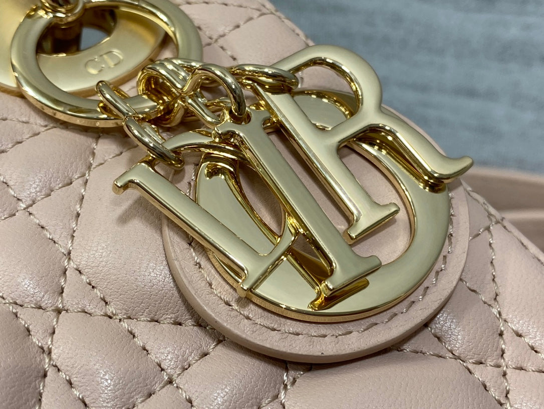 Mini Lady Dior Bag M0505 Powder Pink Cannage Lambskin - Default Title - View 8