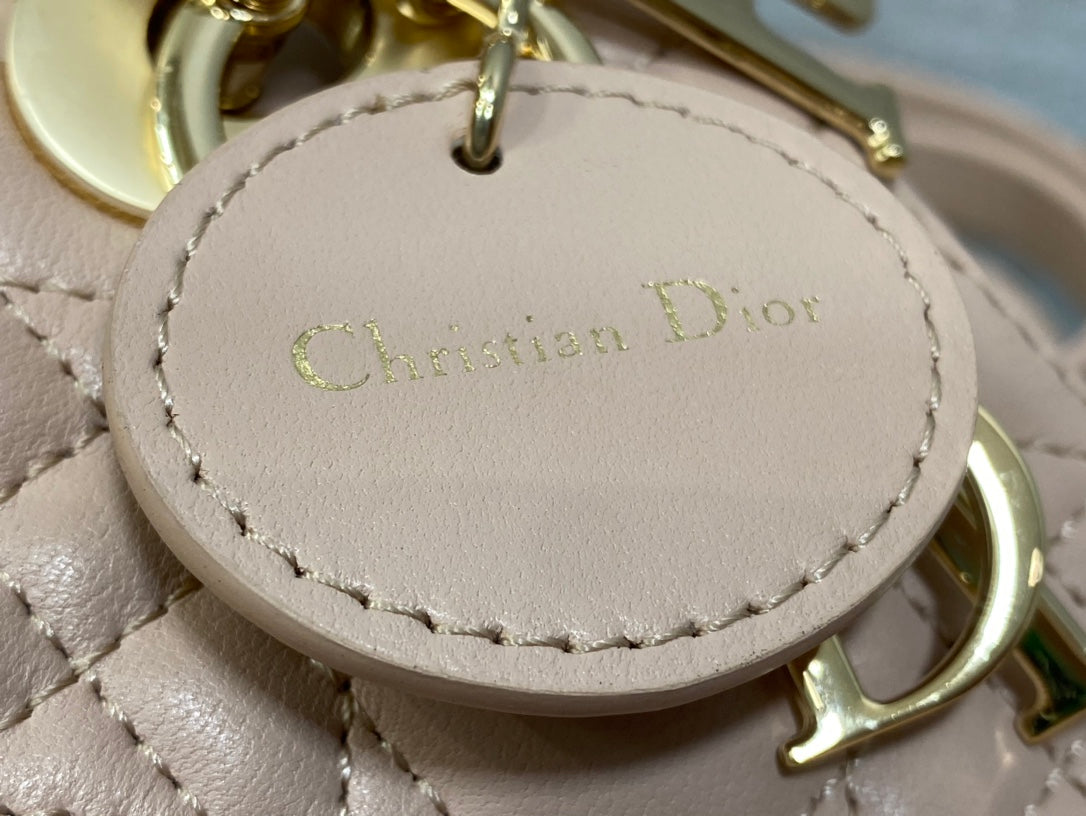 Mini Lady Dior Bag M0505 Powder Pink Cannage Lambskin - Default Title - View 9