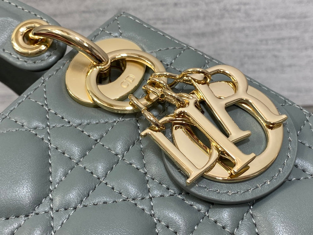 Mini Lady Dior Bag M0505 Green Cannage Lambskin - Default Title - View 4