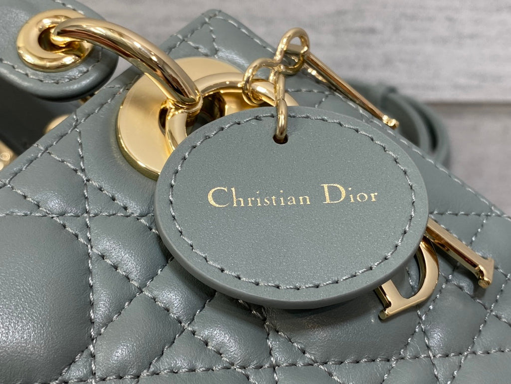 Mini Lady Dior Bag M0505 Green Cannage Lambskin - Default Title - View 5