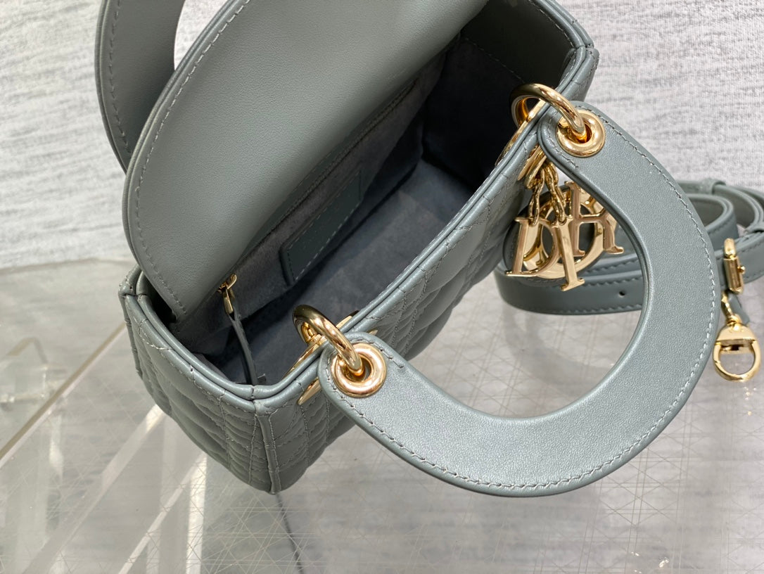 Mini Lady Dior Bag M0505 Green Cannage Lambskin - Default Title - View 8