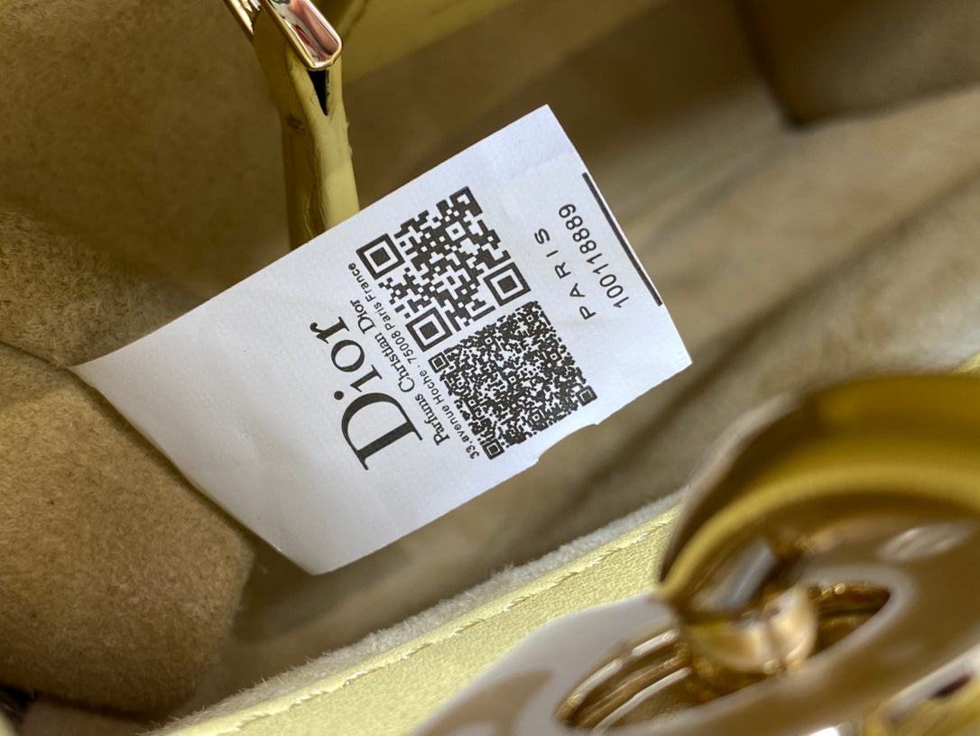 Mini Lady Dior Bag M0505 Yellow Cannage Lambskin - Default Title - View 10