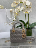 Mini Lady Dior Bag M0505 Dark Gray Cannage Lambskin - Default Title - View 1