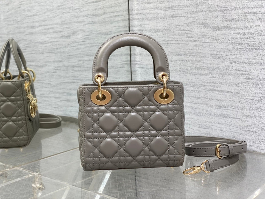 Mini Lady Dior Bag M0505 Dark Gray Cannage Lambskin - Default Title - View 3