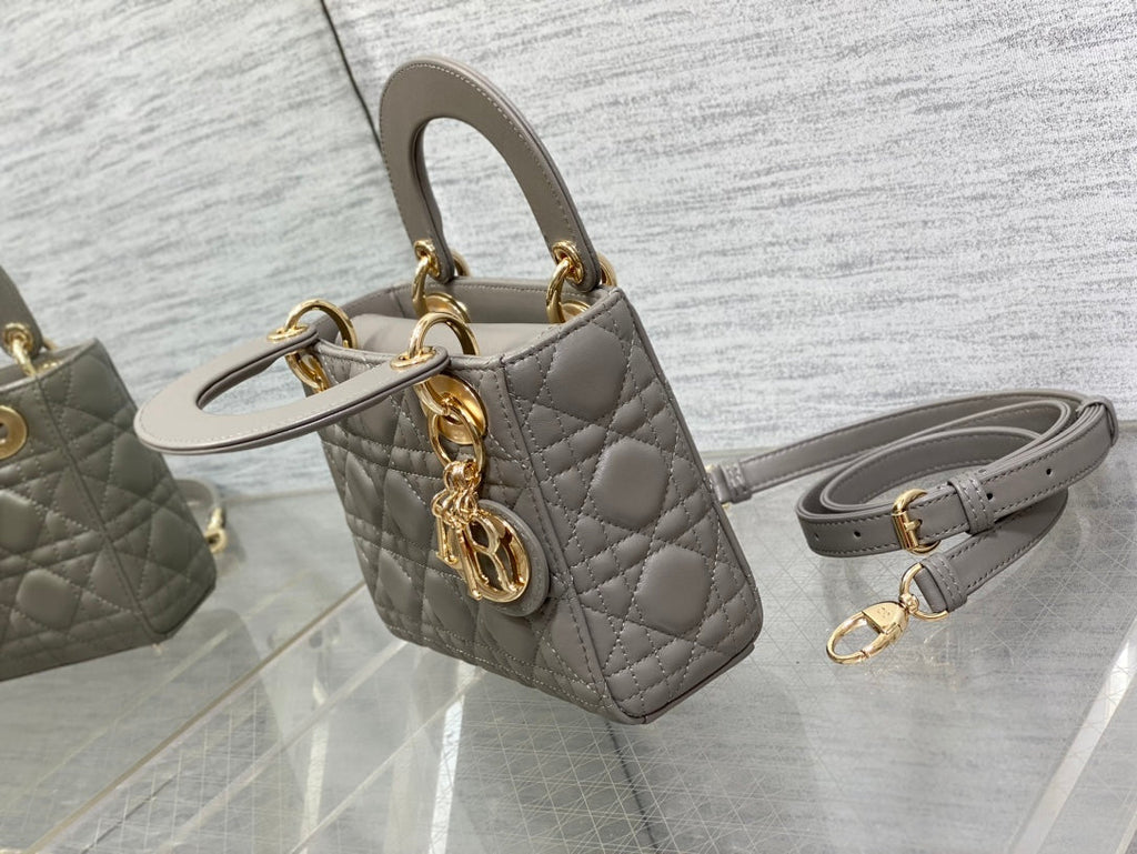Mini Lady Dior Bag M0505 Dark Gray Cannage Lambskin - Default Title - View 4