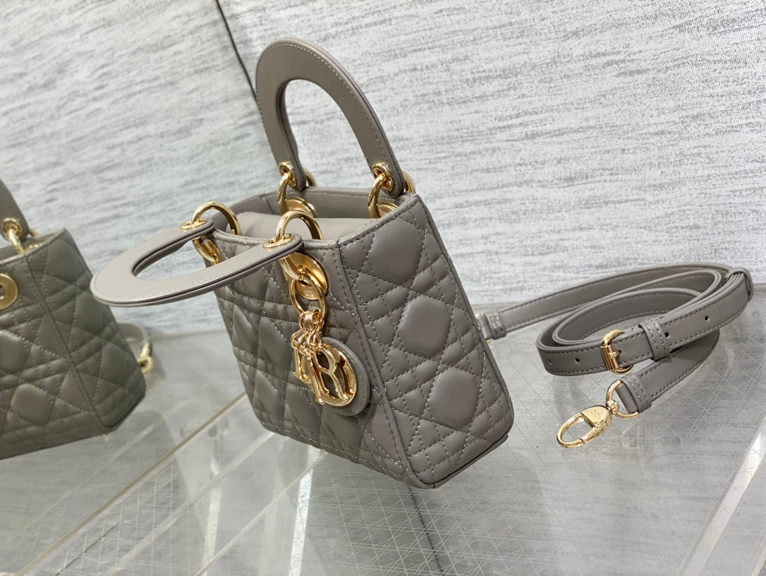 Mini Lady Dior Bag M0505 Dark Gray Cannage Lambskin - Default Title - View 4