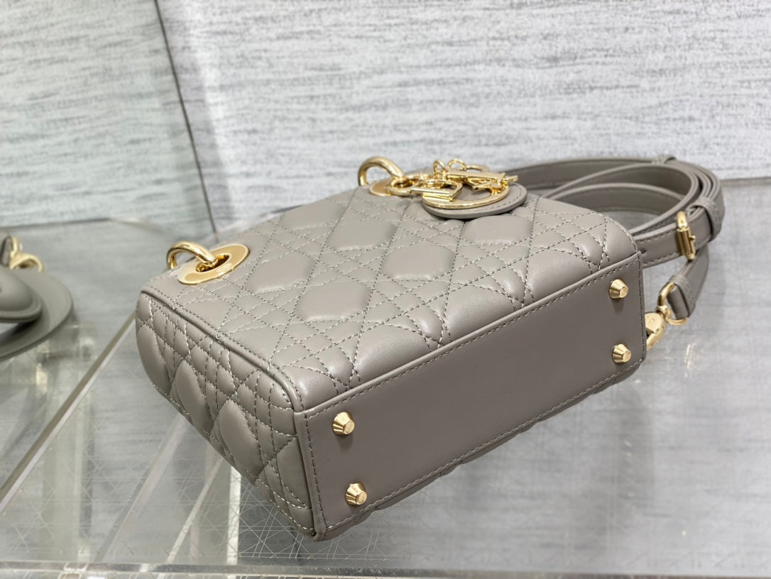 Mini Lady Dior Bag M0505 Dark Gray Cannage Lambskin - Default Title - View 5