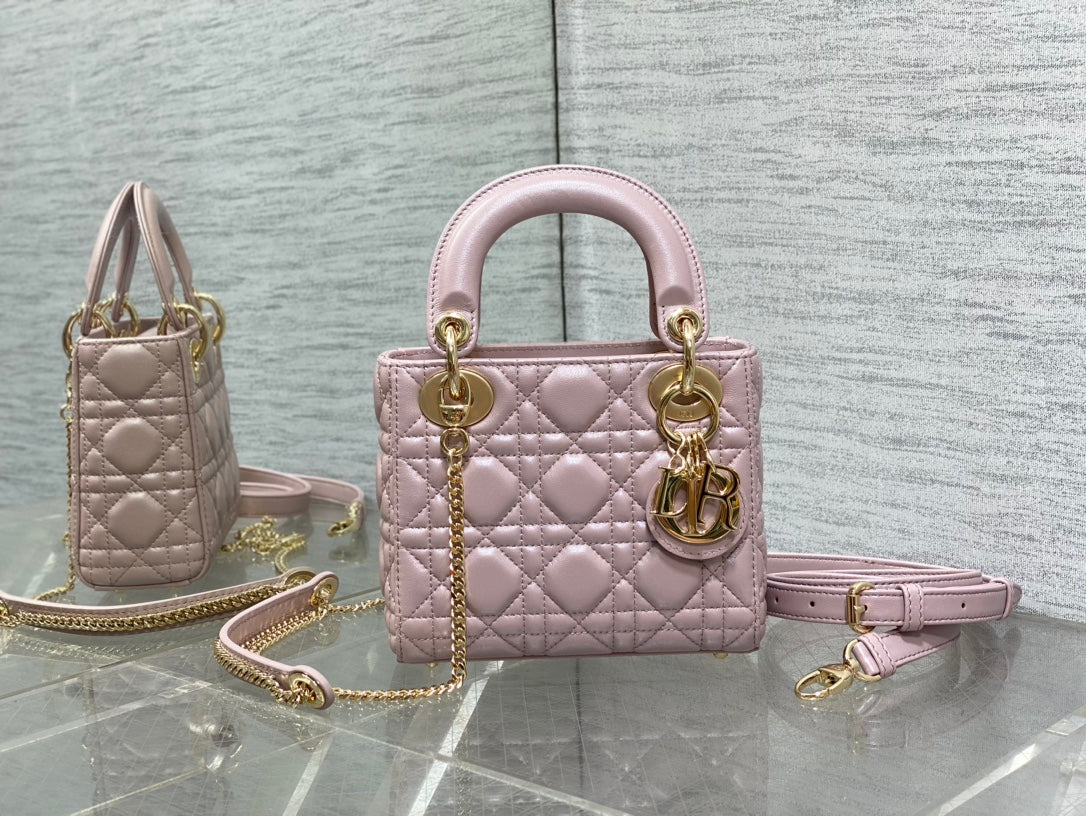 Mini Lady Dior Bag M0505 Blush Cannage Lambskin - Default Title - View 2