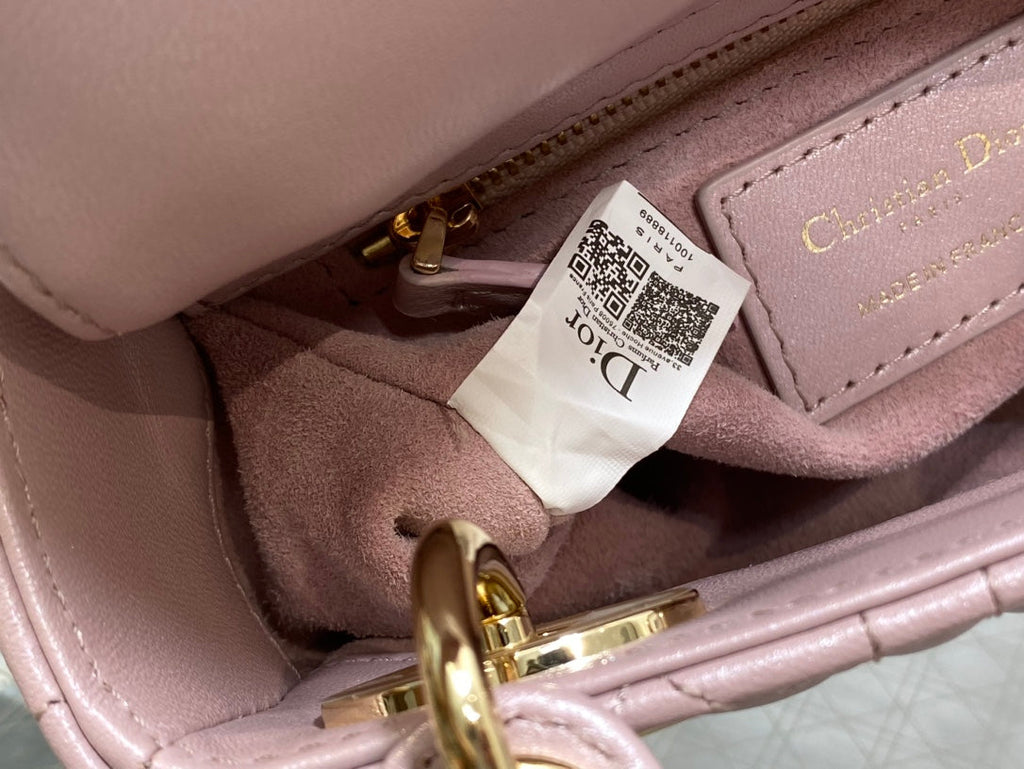 Mini Lady Dior Bag M0505 Blush Cannage Lambskin - Default Title - View 10