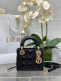 Mini Lady Dior Bag M0505 Black Cannage Lambskin - Default Title - View 1