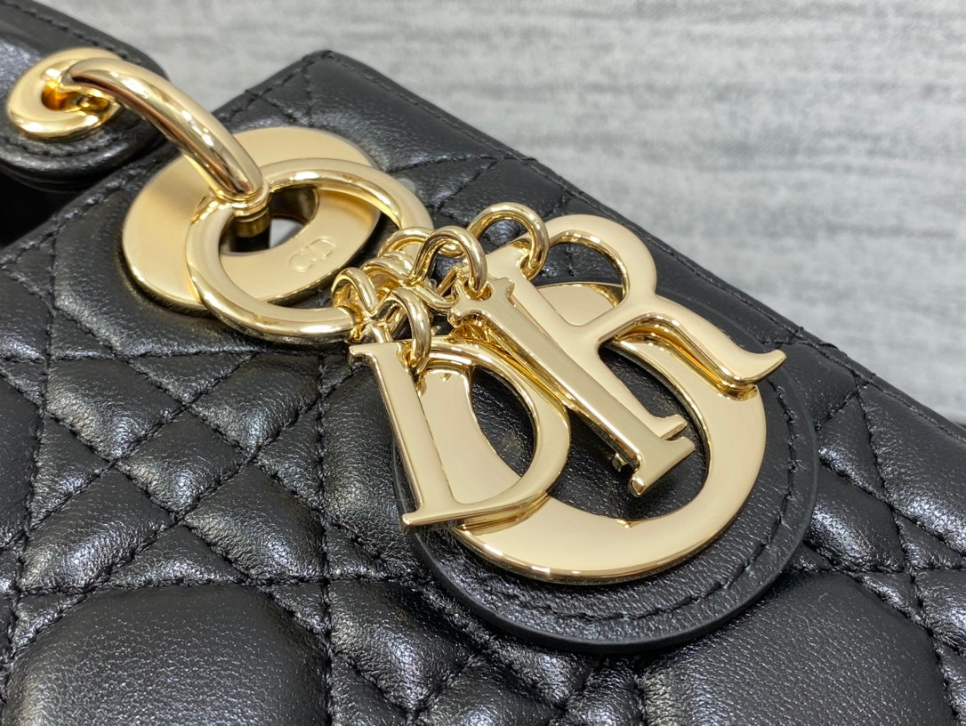 Mini Lady Dior Bag M0505 Black Cannage Lambskin - Default Title - View 6