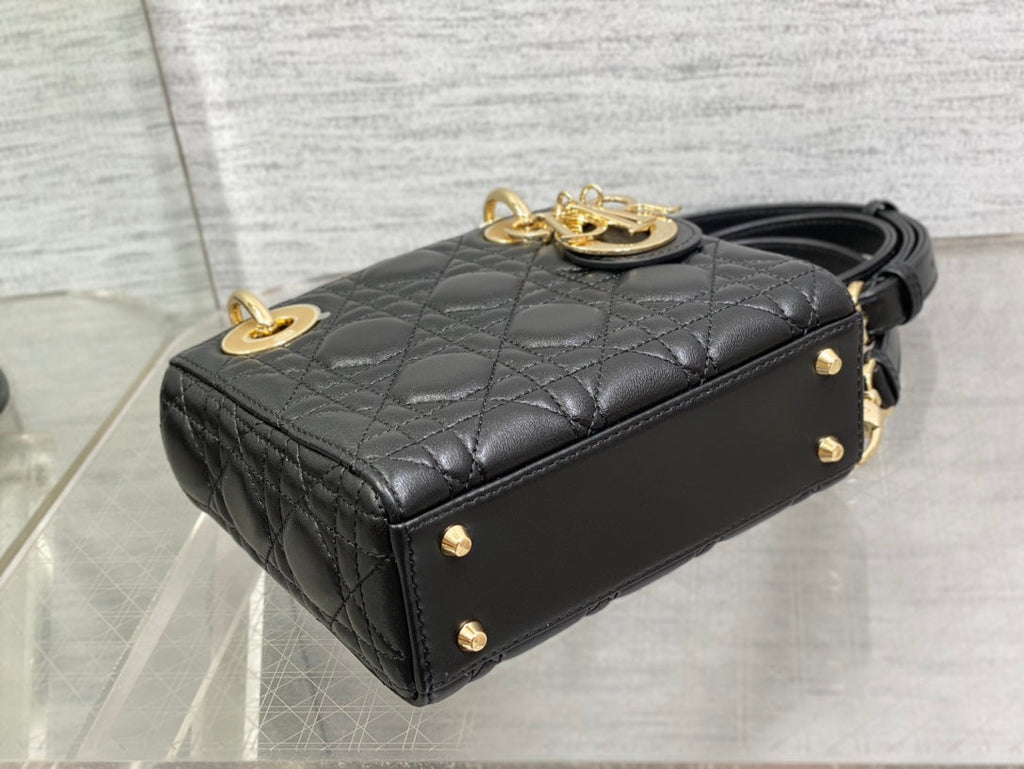 Mini Lady Dior Bag M0505 Black Cannage Lambskin - Default Title - View 5