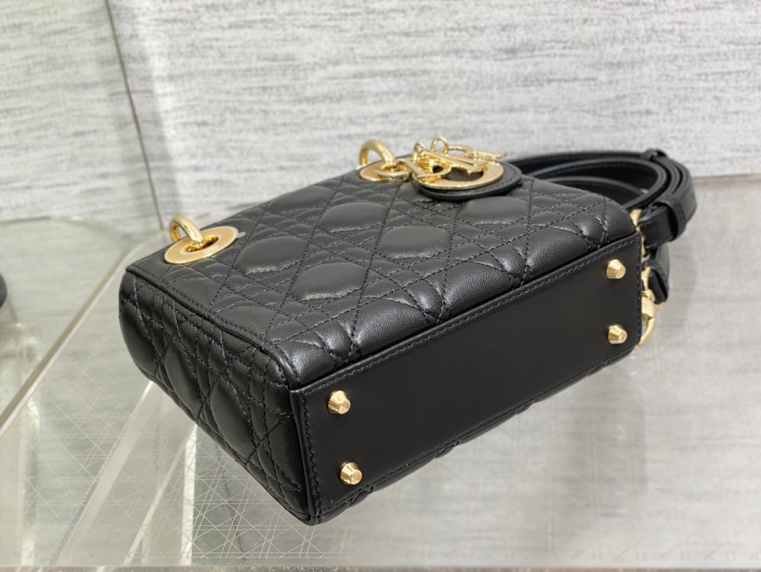 Mini Lady Dior Bag M0505 Black Cannage Lambskin - Default Title - View 5