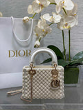 Mini Lady Dior Bag M0505 White Lambskin M910 - Default Title - View 1