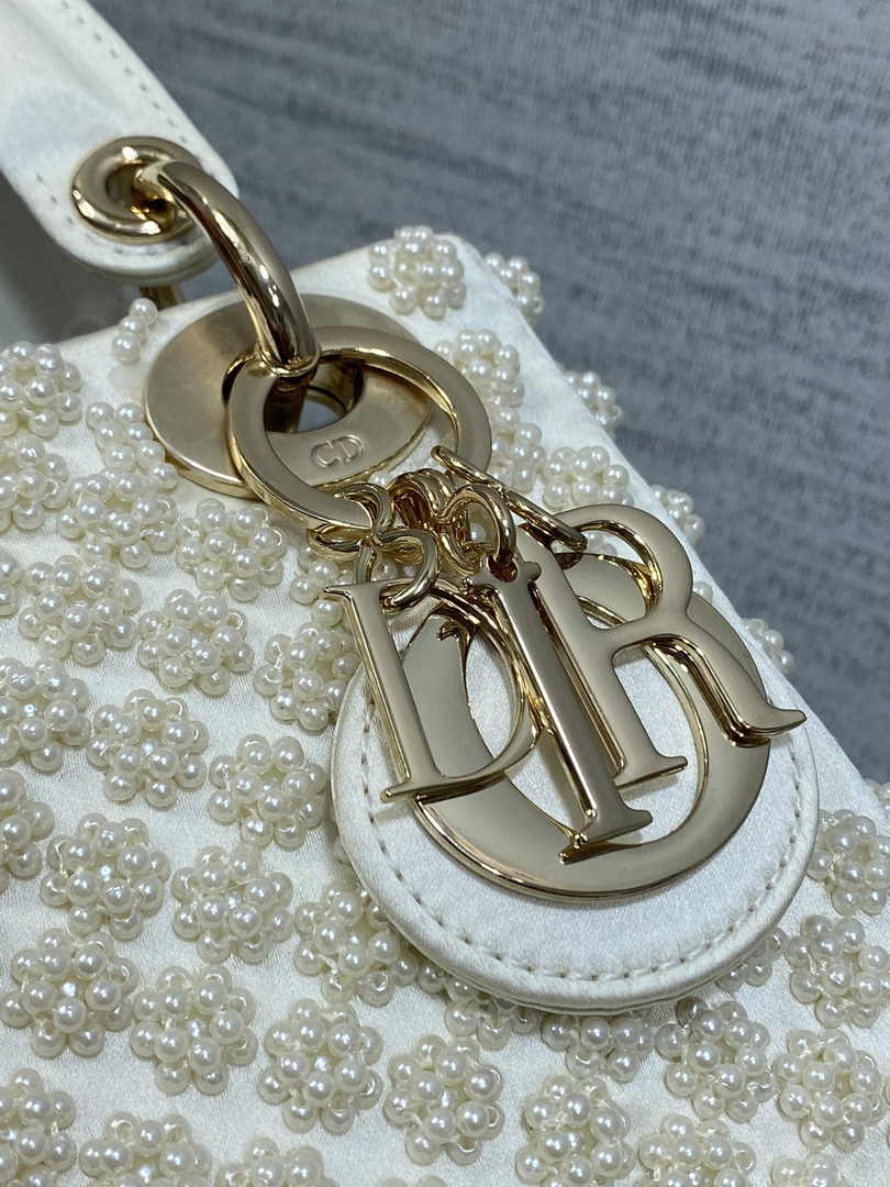 Mini Lady Dior Bag M0505 White Lambskin M910 - Default Title - View 8