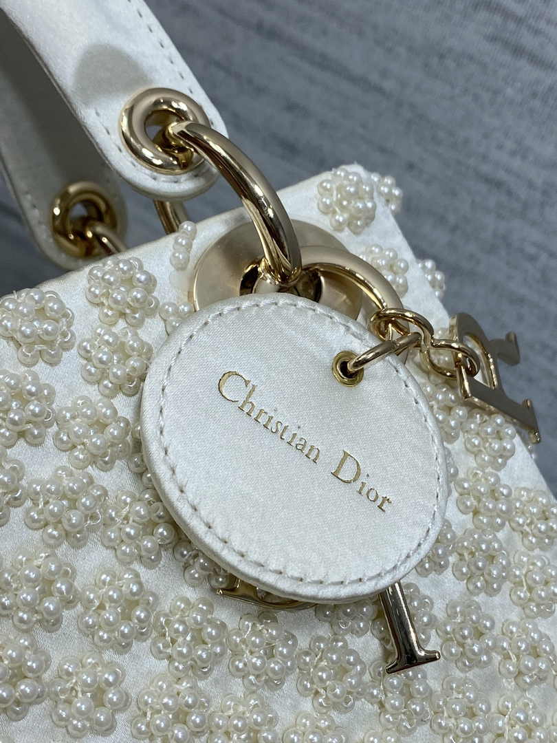 Mini Lady Dior Bag M0505 White Lambskin M910 - Default Title - View 9