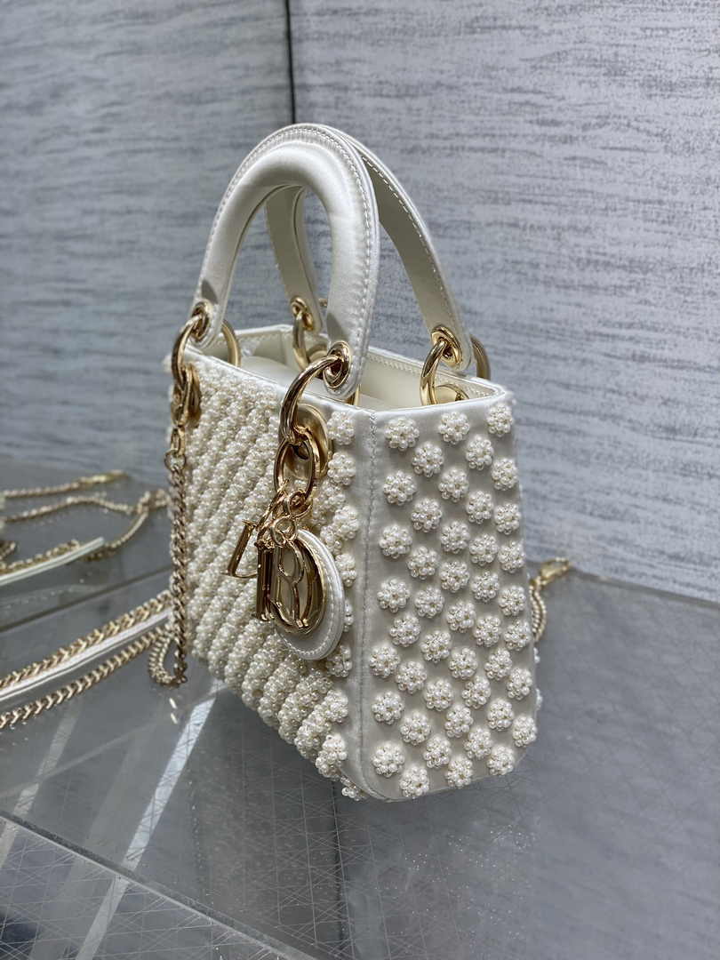 Mini Lady Dior Bag M0505 White Lambskin M910 - Default Title - View 5