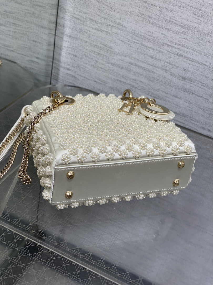 Mini Lady Dior Bag M0505 White Lambskin M910 - Default Title - View 6