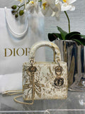 Mini Lady Dior Bag M0505 White Lambskin M913 - Default Title - View 1