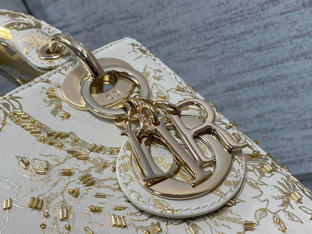 Mini Lady Dior Bag M0505 White Lambskin M913 - Default Title - View 5