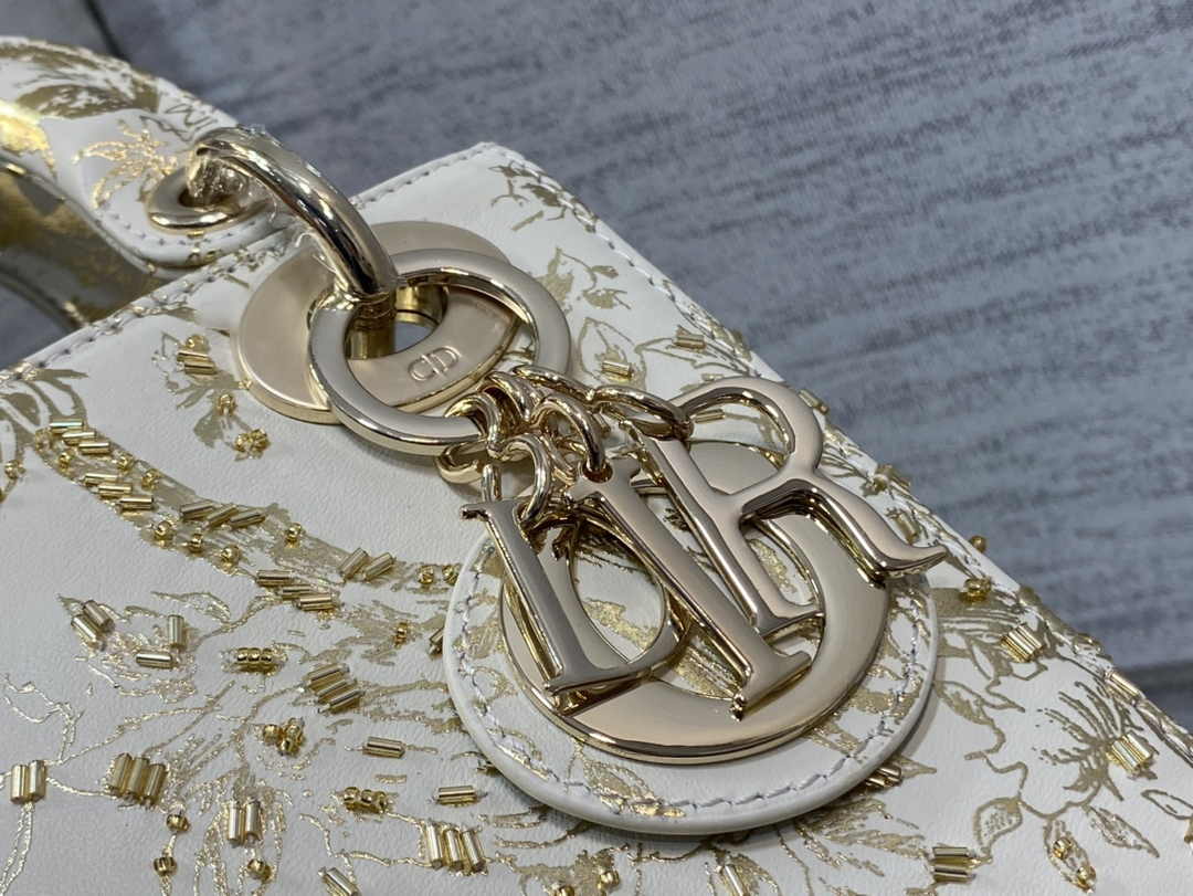 Mini Lady Dior Bag M0505 White Lambskin M913 - Default Title - View 5