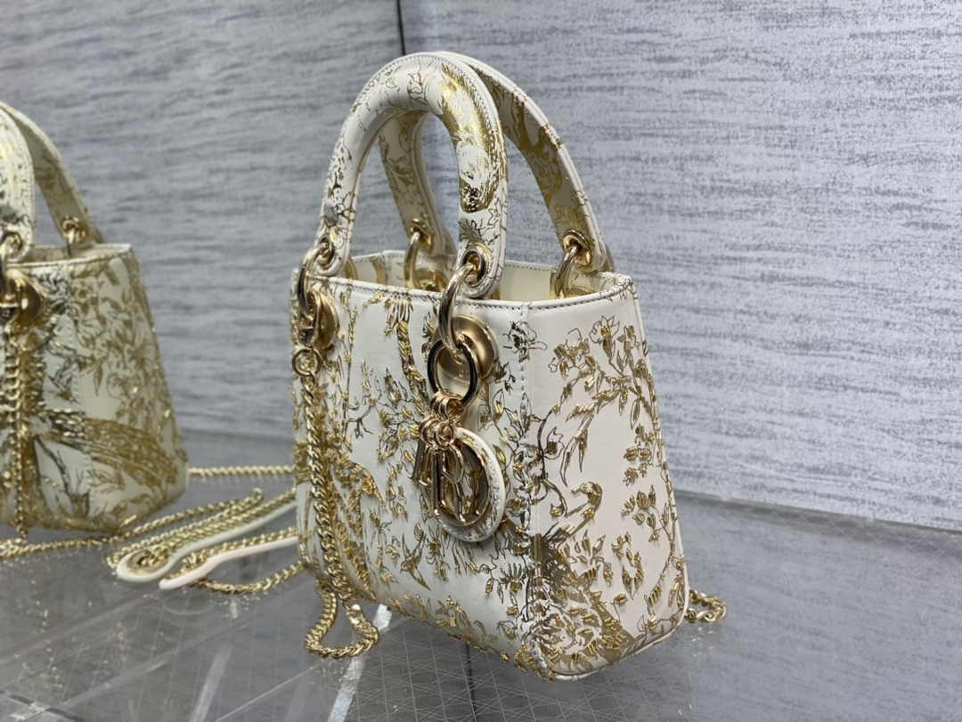 Mini Lady Dior Bag M0505 White Lambskin M913 - Default Title - View 7
